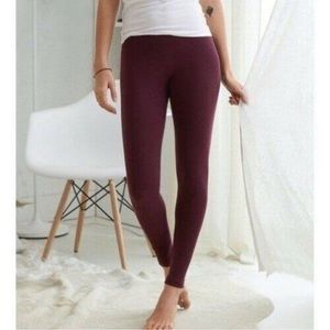 Aerie Women’s Play Chill Move Mid-Rise Cotton Ankle Leggings, Maroon Size Medium